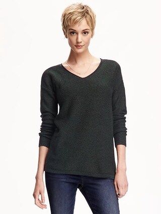 Marled V-Neck Tunic Pullover for Women | Old Navy US