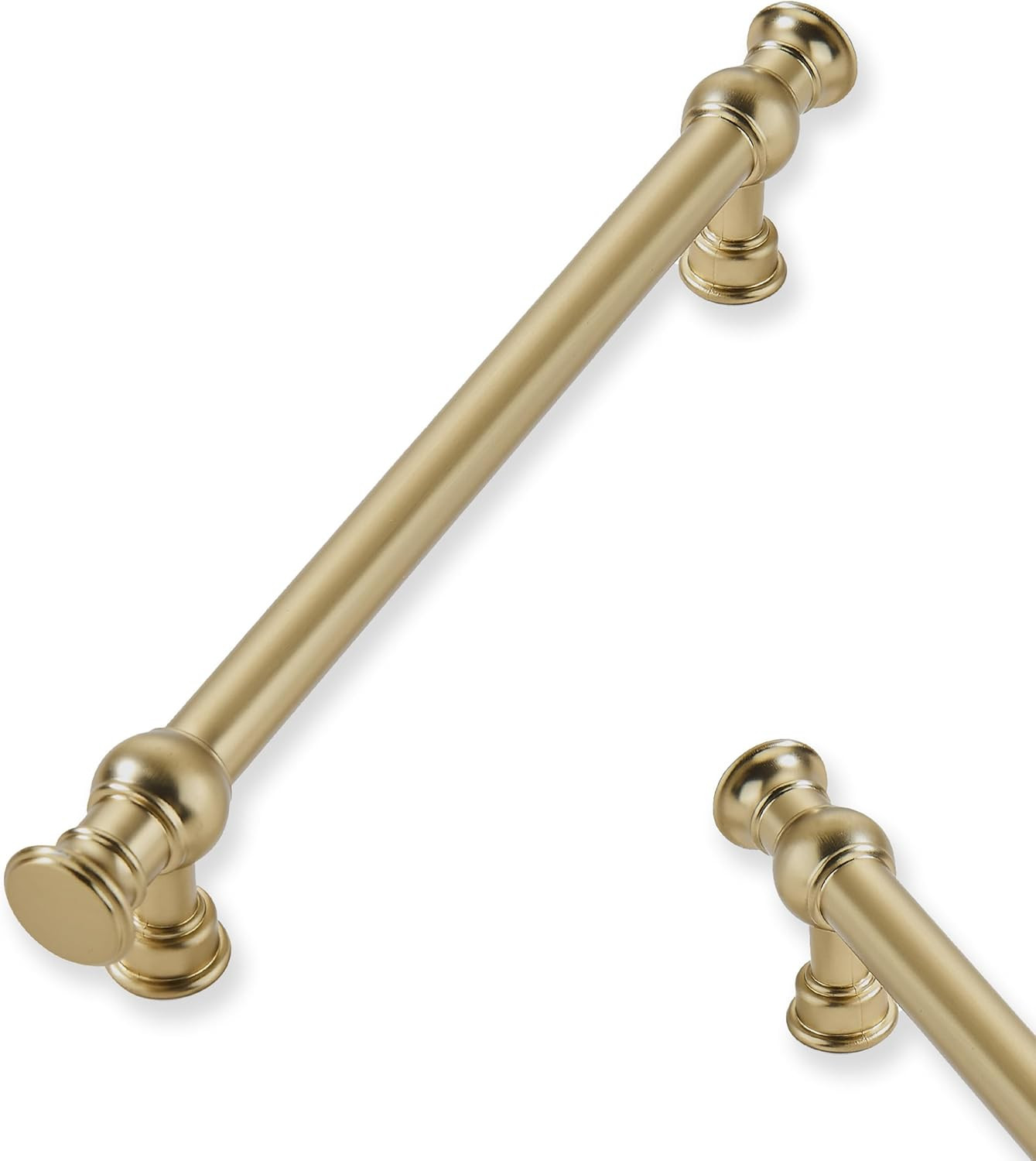 10-Pack 5inch(128mm) Hole Center Brushed Brass Cabinet Pulls Solid Heavy Duty Kitchen Cabinet Har... | Amazon (US)