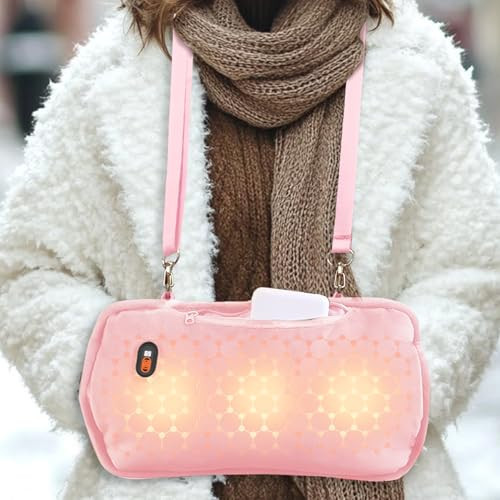 Hand Warmers Rechargeable, Portable Graphene Hand Warmer Pouch with 10000mAh Power Bank, Pink Heated Gloves with 6 Adjustment Levels, Fast Heating Hand Warmers for Women, Men, Kids, Xmas Gifts | Amazon (US)