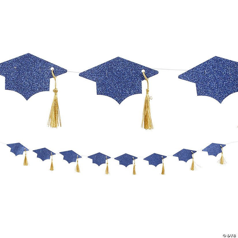 Glitter Tassel & Graduation Cap Party Garland | Oriental Trading Company