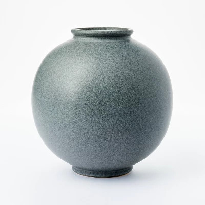 10" x 10" Round Earthenware Vase Gray - Threshold™ designed with Studio McGee | Target