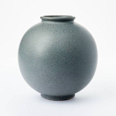 10&#34; x 10&#34; Round Earthenware Vase Gray - Threshold&#8482; designed with Studio McGee | Target