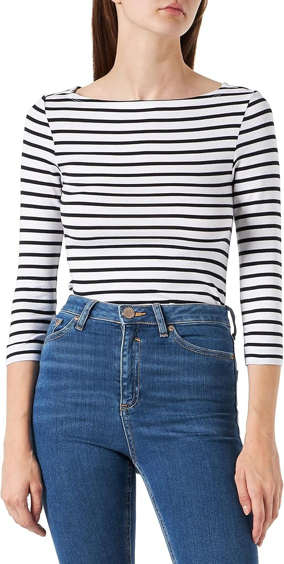 Amazon Essentials Women's Slim-Fit 3/4 Sleeve Boat Neck Cotton Modal Micro Rib T-Shirt | Amazon (US)