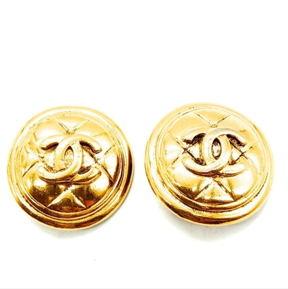 Chanel Gold Button Earrings VINTAGE | Poshmark