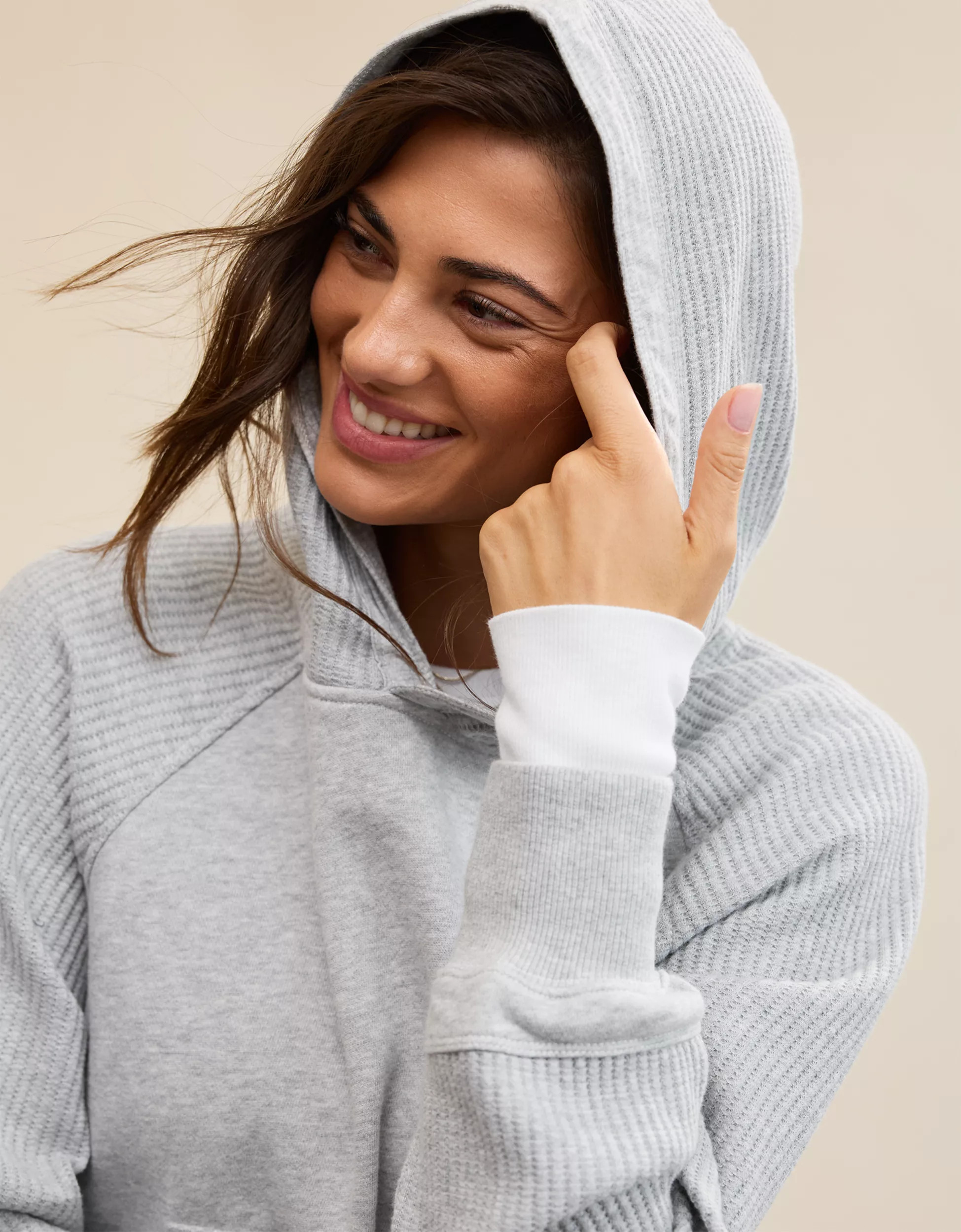 Aerie Essential Waffle Hoodie | Aerie