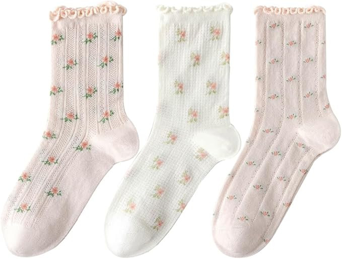 Women Ankle Socks,Sports Breathable Fashion Lace Flash stitching flowers Frilly Ankle Socks | Amazon (US)