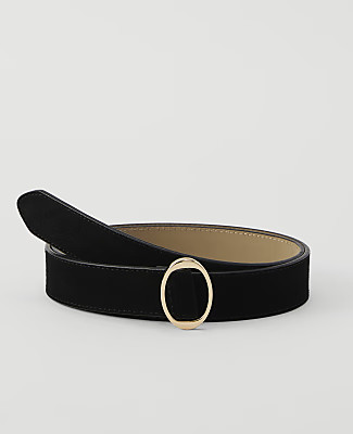 Ann Taylor Suede Oval Buckle Belt | Ann Taylor