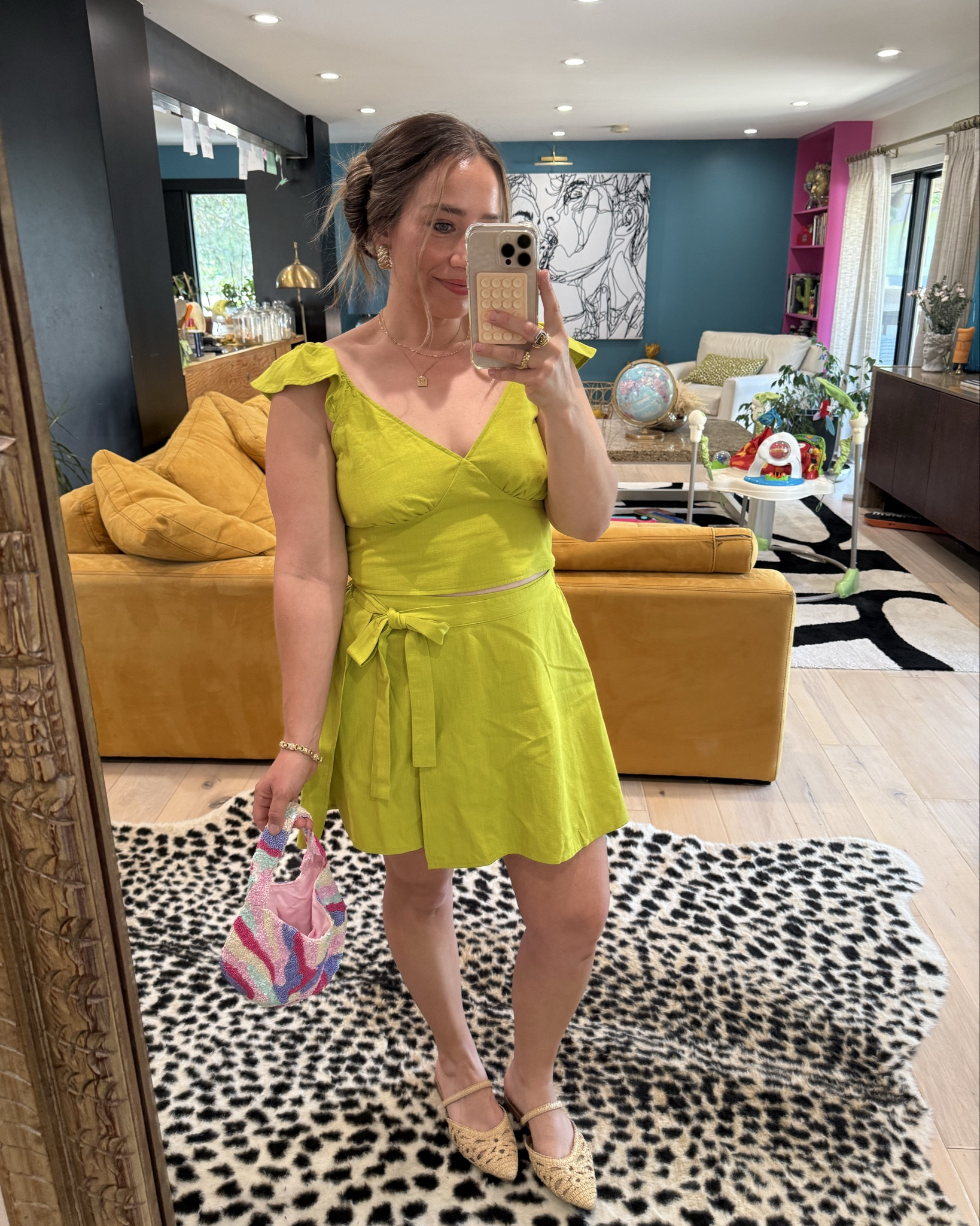 Beautiful lime green linen set! Wearing a size medium in both. 

#linen #springoutfits

#LTKPetite #LTKSaleAlert #LTKFindsUnder50