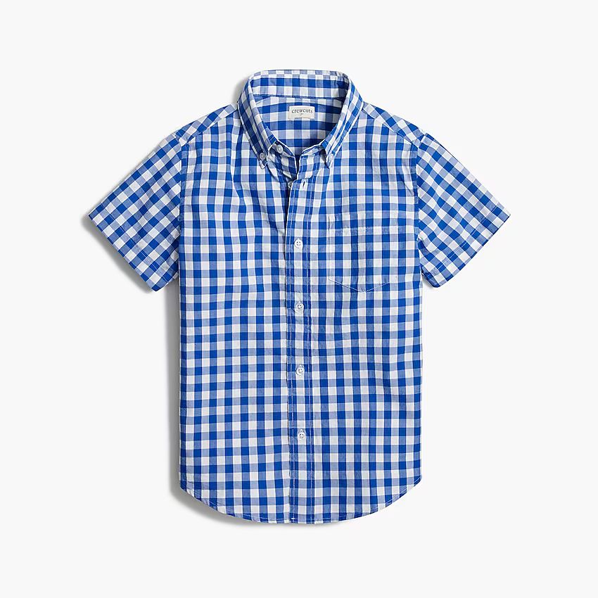 Boys' blue gingham shirt | J.Crew Factory
