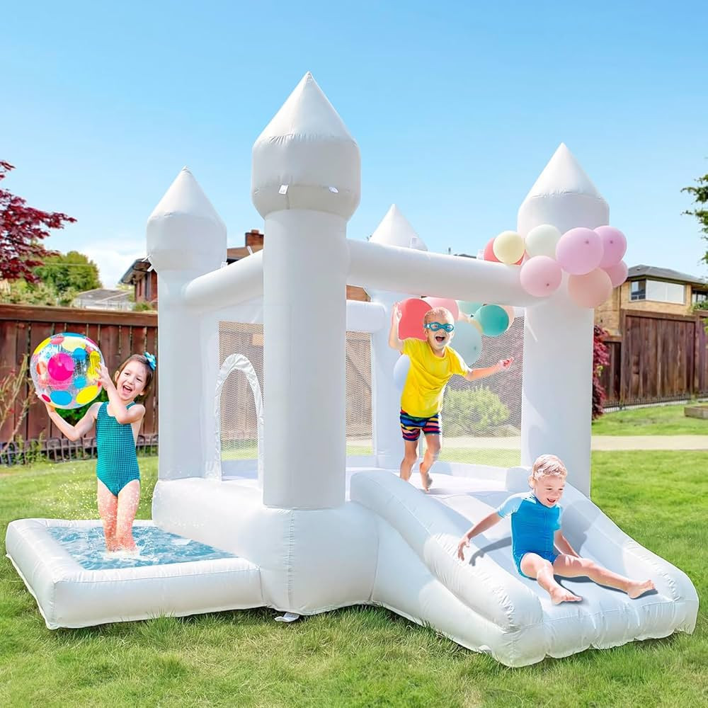White Bounce House, iLink-outer Bounce Castle for Toddler with Ball Pit & Slide UL Blower, Easy t... | Amazon (US)