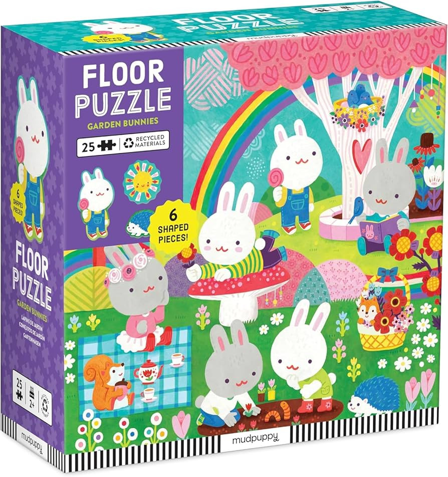 Mudpuppy’s Garden Bunnies 25 Piece Floor Puzzle, Features 25 Colorful, Oversized Pieces, Includ... | Amazon (US)