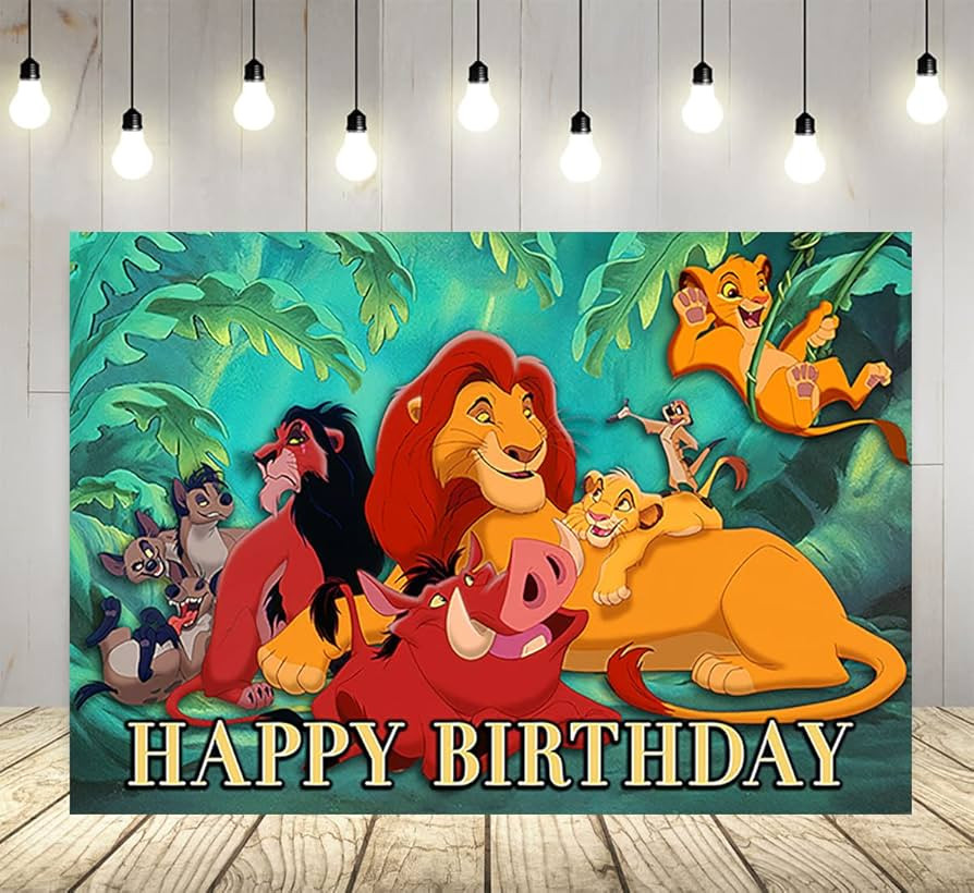 Lion King Backdrop for Birthday Party Supplies Forest Jungle Safari Photo Backgrounds Lion King T... | Amazon (CA)