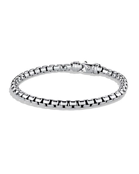 Men's 5mm Sterling Silver Large Box Chain Bracelet | Neiman Marcus