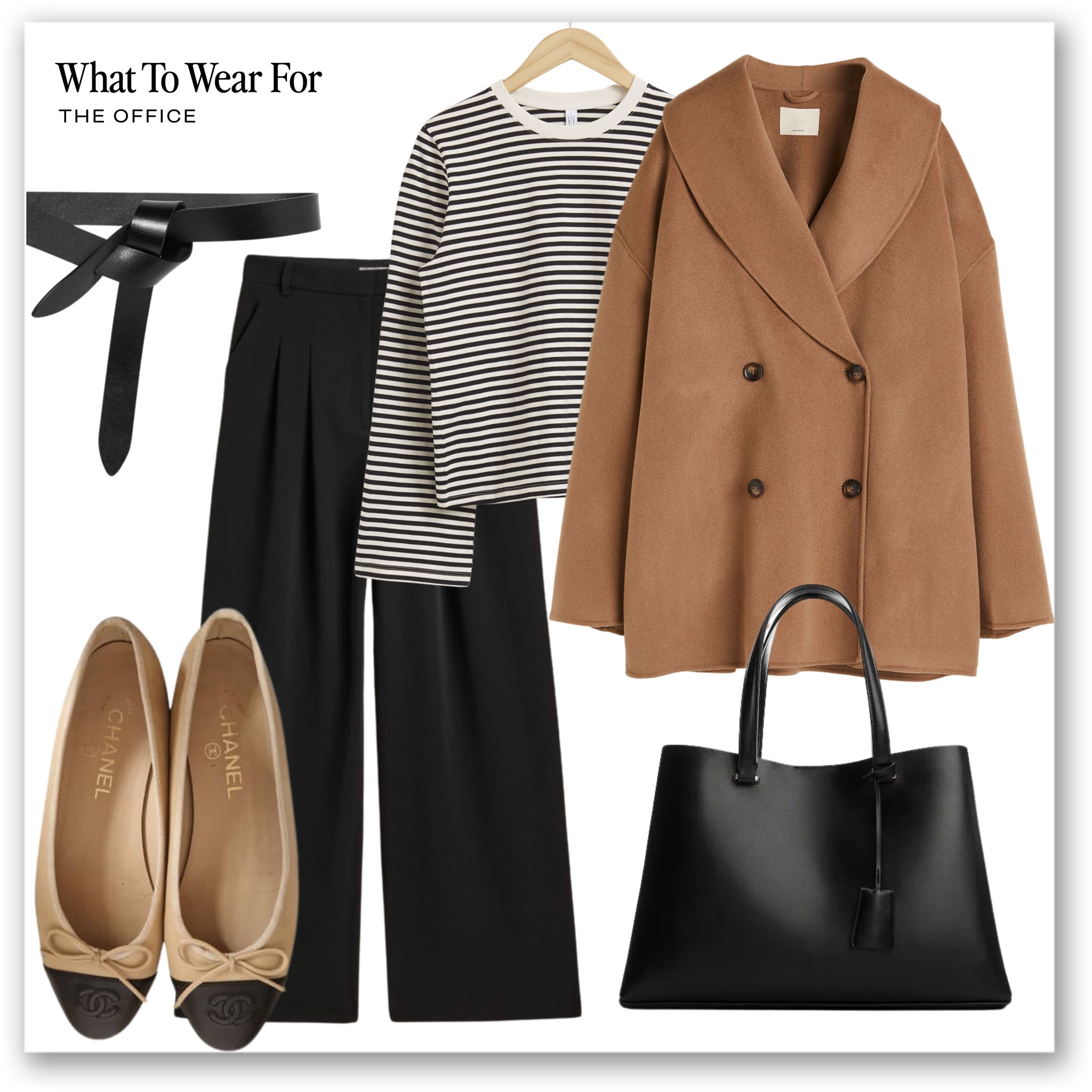 Styling stripes for autumn 🍂 

Striped top, dark beige coat, ballet flats, tote bag, black trousers, & other stories, h&m, the office, workwear, Isabel marant belt 

#LTKSeasonal #LTKworkwear #LTKeurope