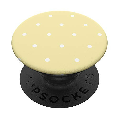 Pastel Lemon Yellow Dots Kawaii Cute Cottagecore Aesthetic PopSockets Grip and Stand for Phones and Tablets | Amazon (US)