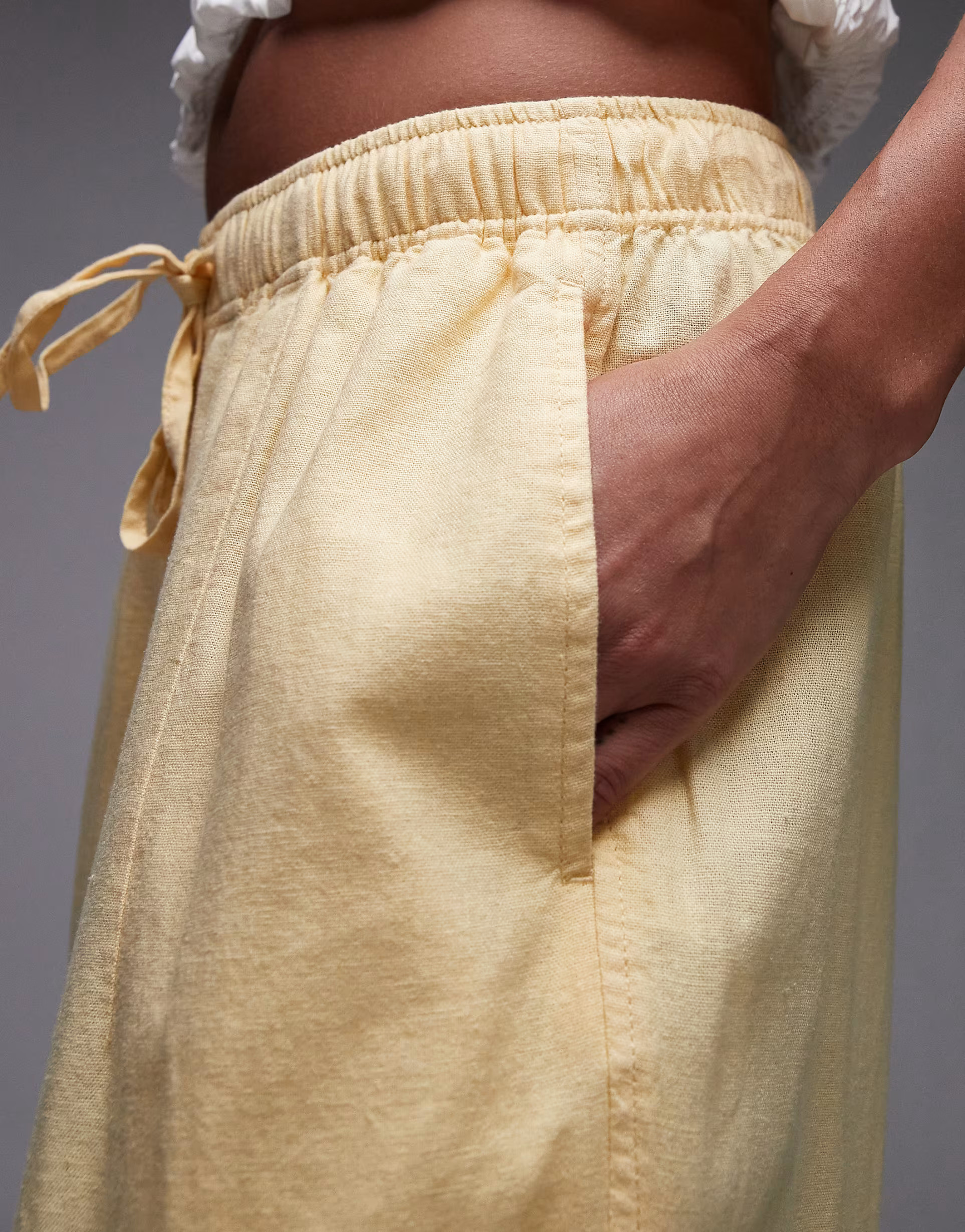 Topshop linen balloon trouser in yellow | ASOS | ASOS (Global)