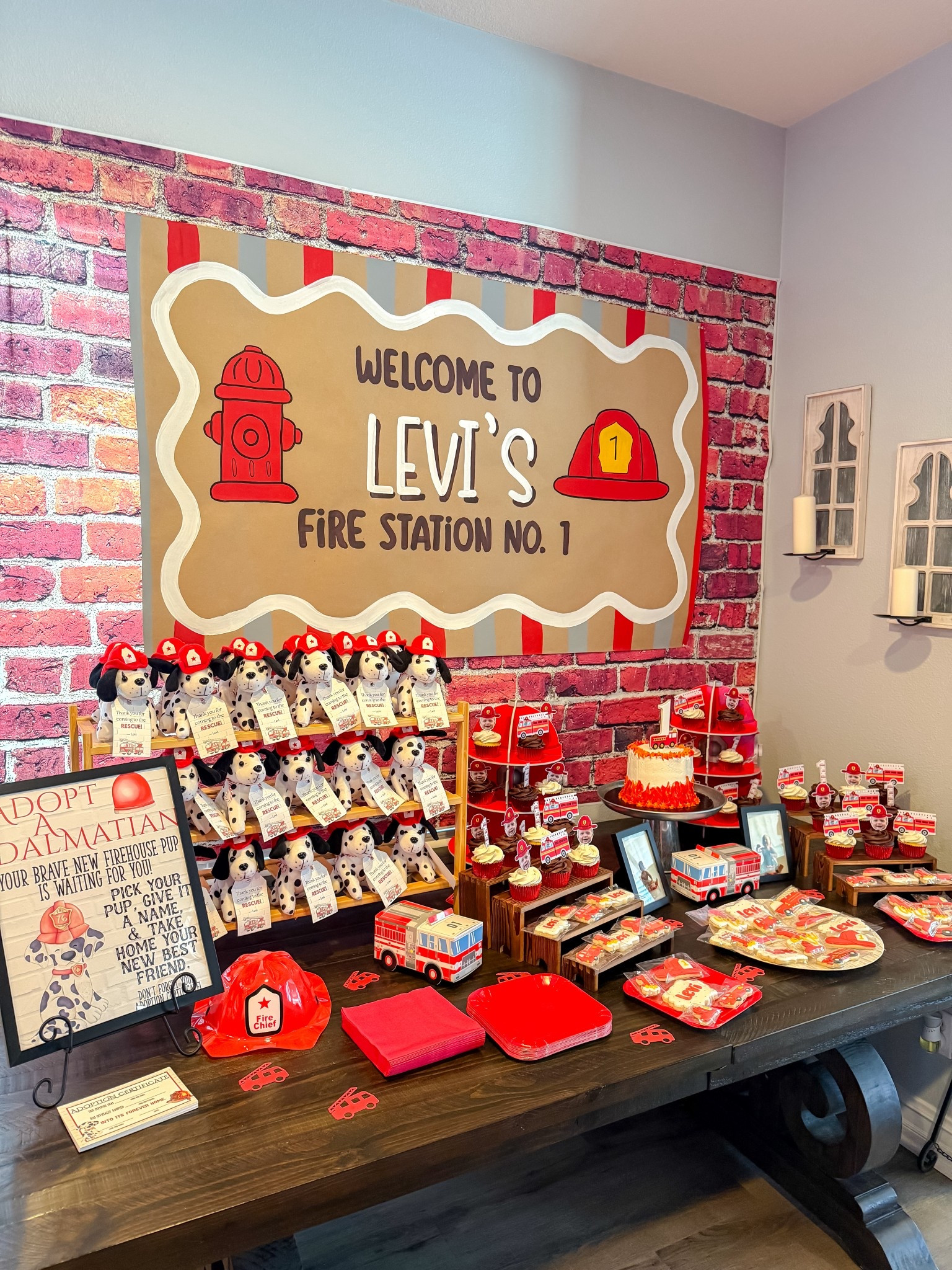 Fire Station No. 1: All the party details ✨🚒♥️

Party Decor: orientaltrading
Small Bouncer: playsmol
Banners, Highchair One, Hat, Cake Topper: funstacraft
Hand Painted Banner: cybanners
Cupcake Face Toppers: tillyscreationsco

#LTKparty 

#LTKBaby #LTKKids