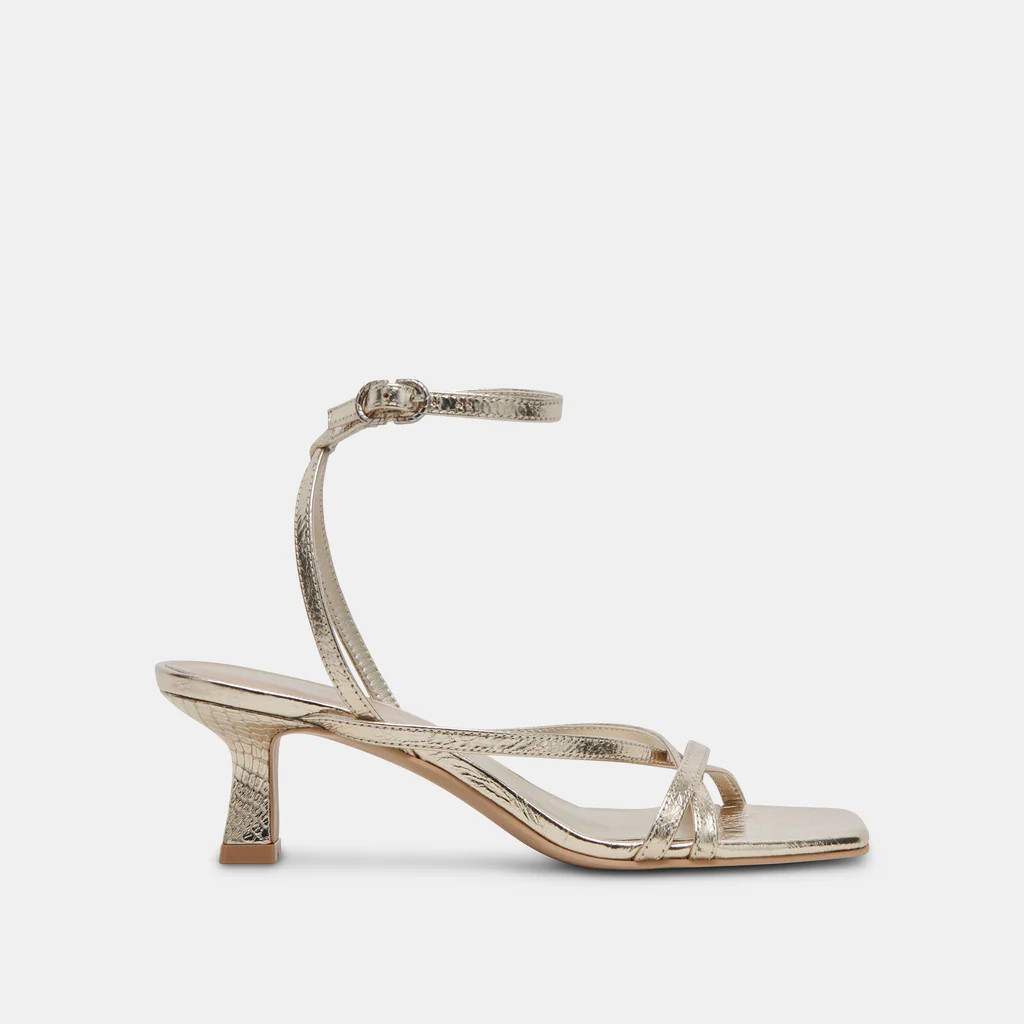 ZAMAL HEELS LIGHT GOLD CRINKLE PATENT | DolceVita.com