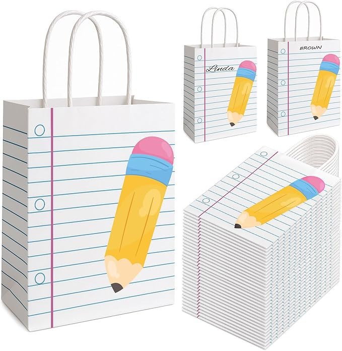FOGWOWO 36Pcs Teacher Appreciation Gift Bags Teacher Gift Bags Bulk School Gifts Bag with Handles... | Amazon (US)