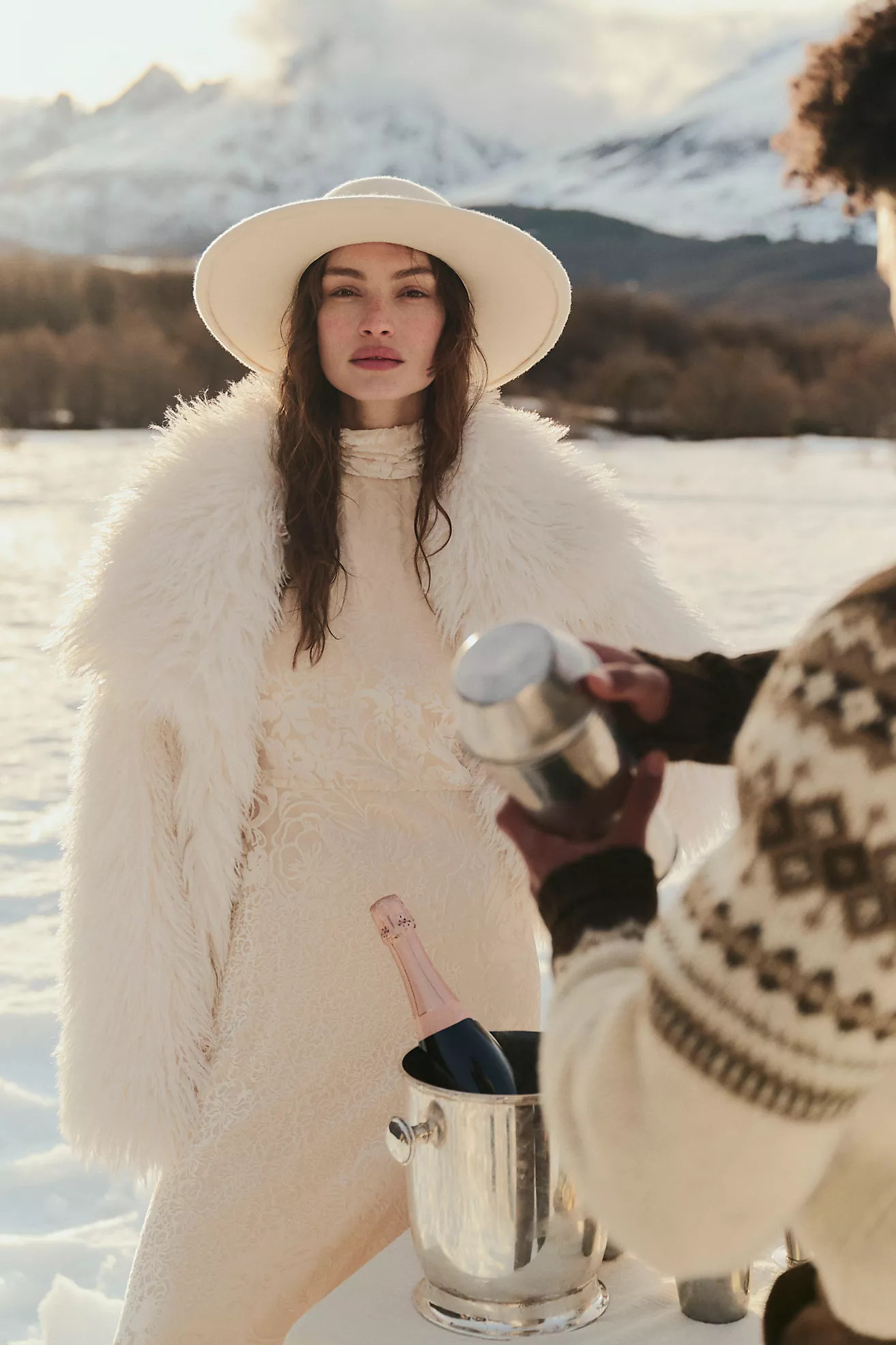 NVLT Crop Fringe Faux-Fur Coat | Anthropologie (US)
