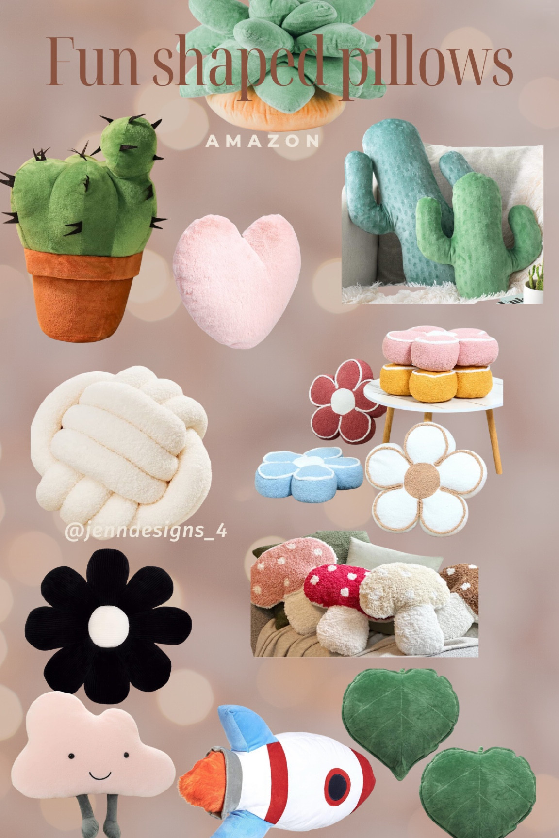 Fun shaped pillows for kids room, living or family room. Shaped pillows have been trending for a long time and these are to fun and cute to pass up! Amazon finds, Home decor, kids room 

#LTKGiftGuide #LTKsalealert #LTKhome