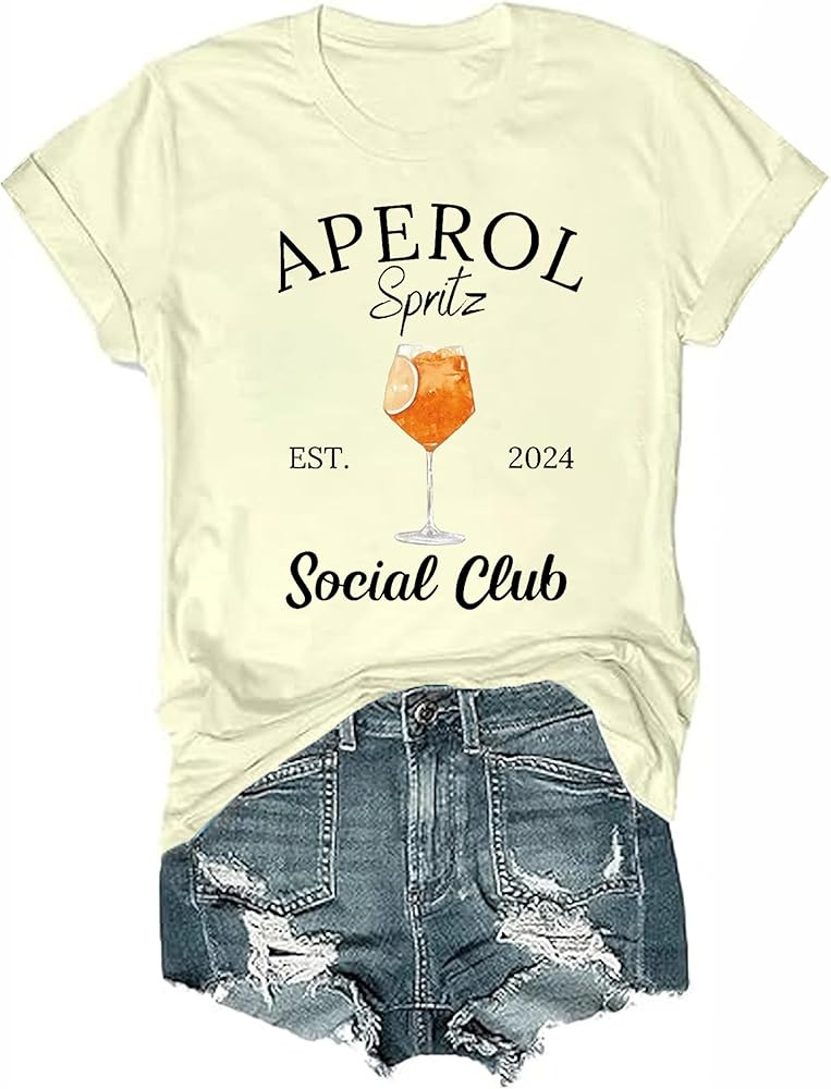 Aperol Spritz T-Shirt Social Club Shirt Aperol Spritz Society Shirt Aperol Spritz Crewneck Shirt | Amazon (US)
