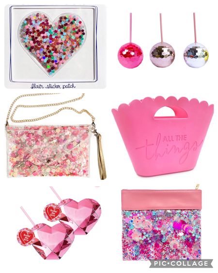 Packed Party valentines fun!! Disco ball and heart sippers, perfect for your Galentines party! Confetti purse, heart sticker, and pouch, and my favorite carry all tote bag, the pink jelly all the things!

#LTKfit #LTKGiftGuide #LTKSeasonal