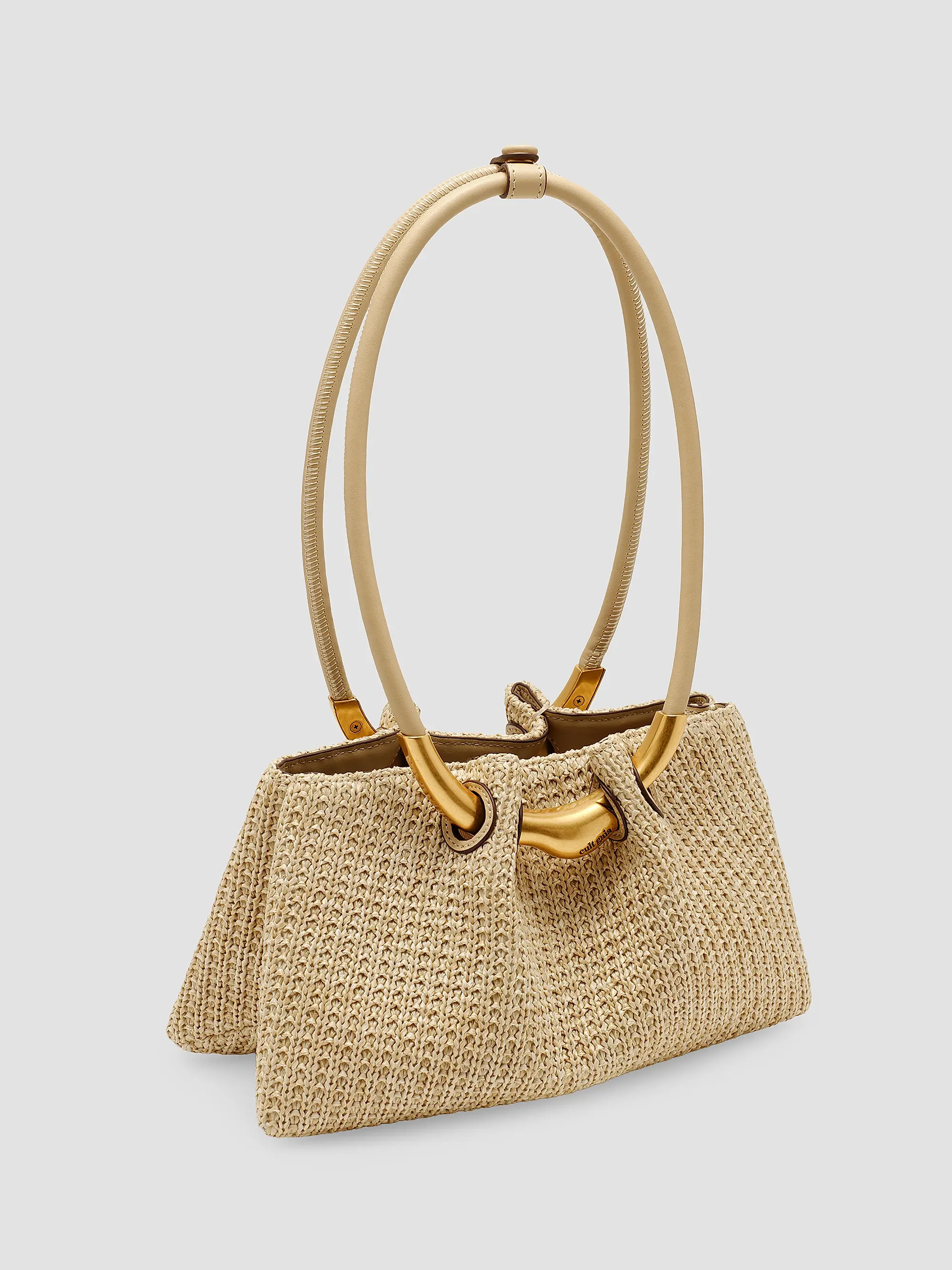 Cult Gaia Asa Pierced Raffia Shoulder Bag | Saks Fifth Avenue | Saks Fifth Avenue