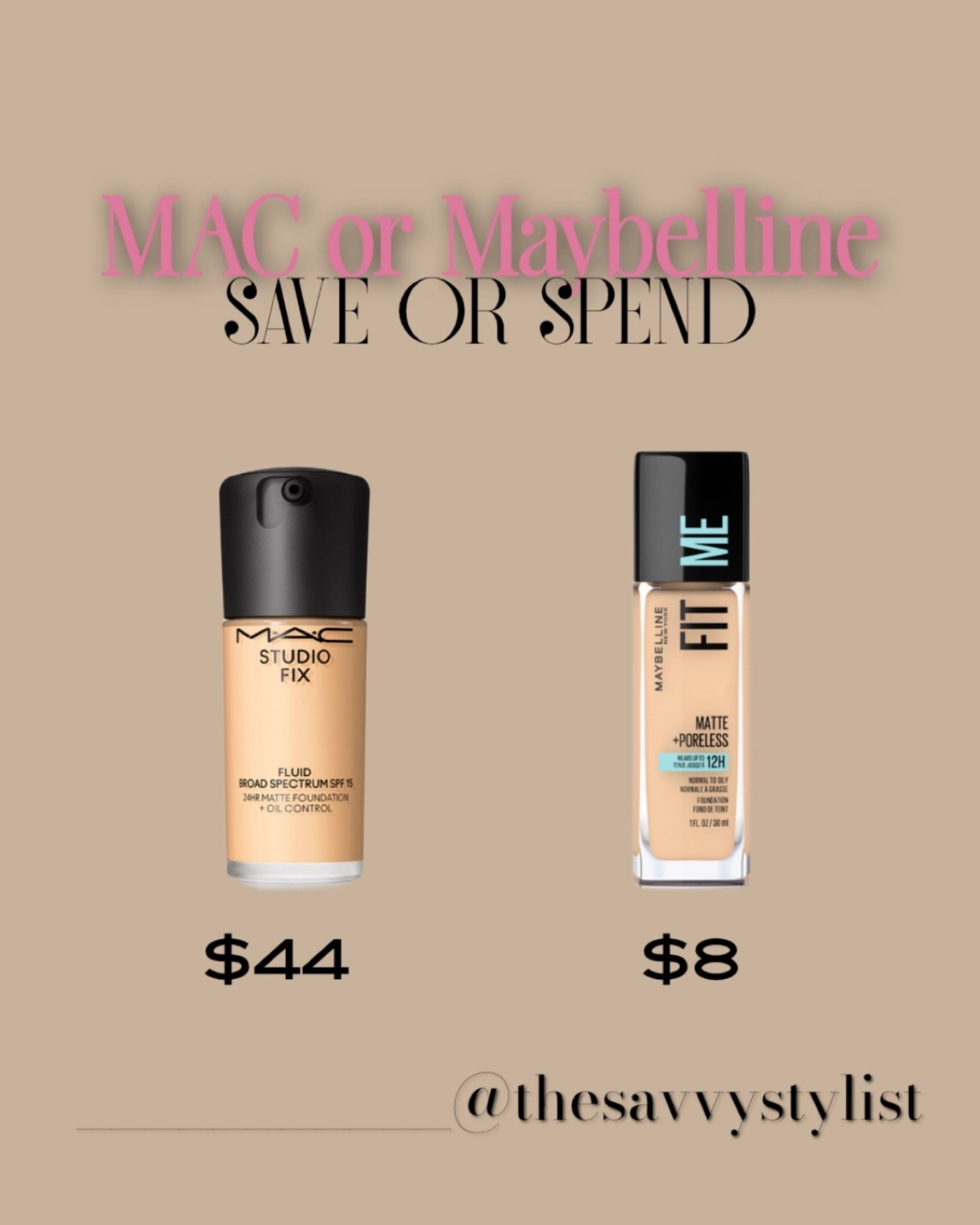 I asked chatGPT which foundation is most like Mac Studio fix. This one is the winner. 

Makeup, foundation, the savvy stylist, makeup artist 

#LTKBeauty #LTKFindsUnder50 #LTKTravel