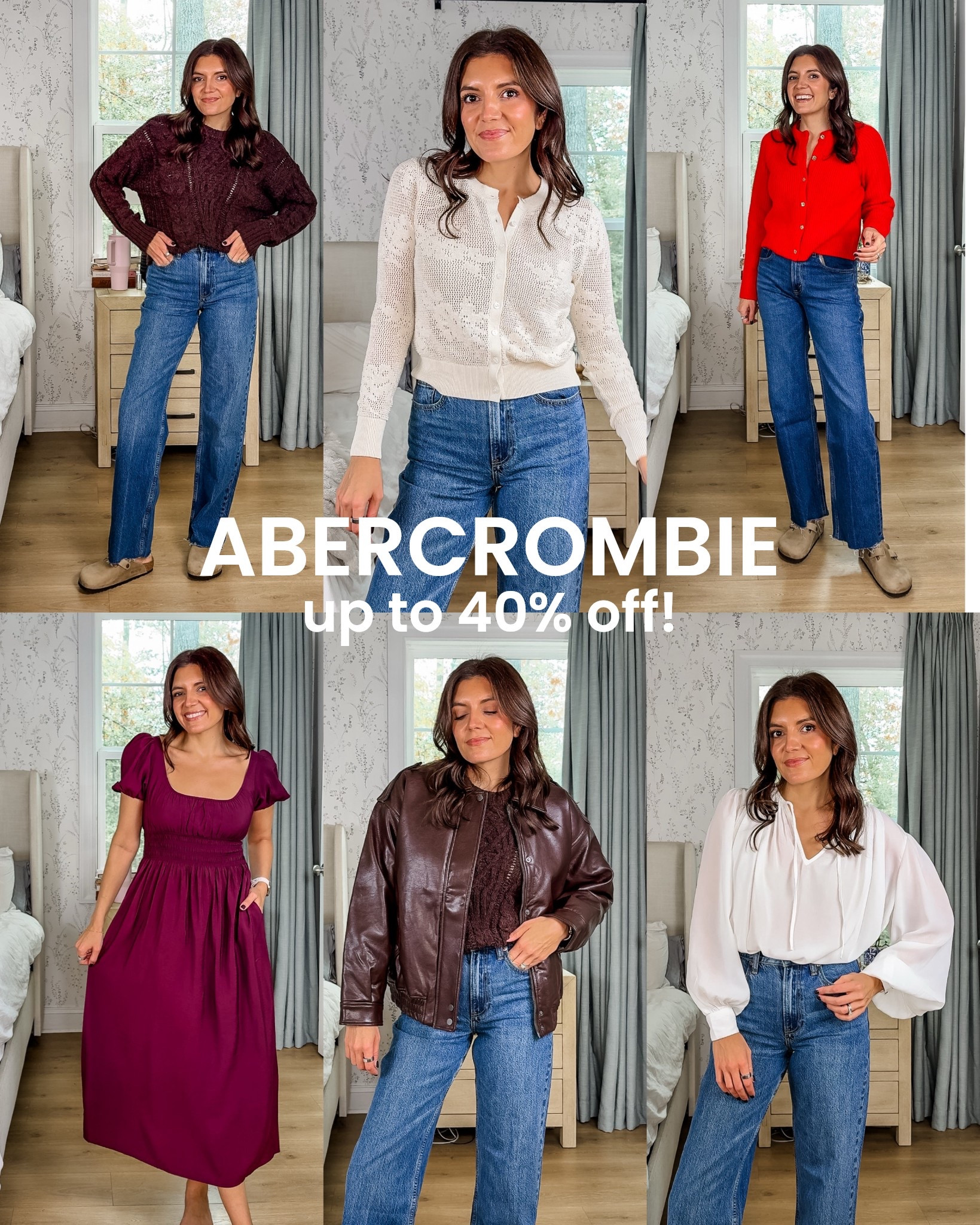 Abercrombie new arrivals 40% off! I’m 5’7”. Jeans in a size 26, tops in a small. 

#LTKSaleAlert #LTKOver40 #LTKTall