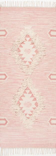 Pink Shaggy Moroccan Lattice Fringe 2' 6" x 6' Area Rug | Rugs USA