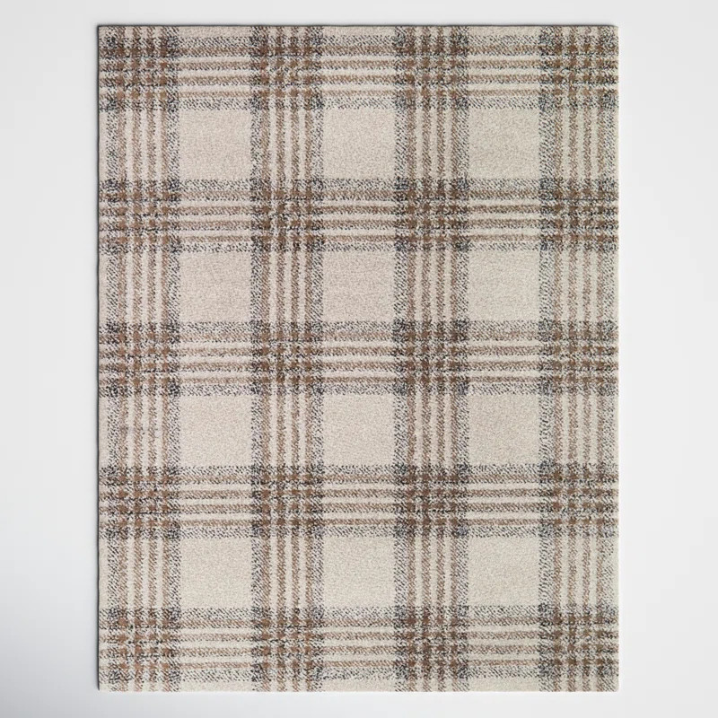 Kage Monte Brown/Gray/Black Classic Plaid Area Rug | Birch Lane