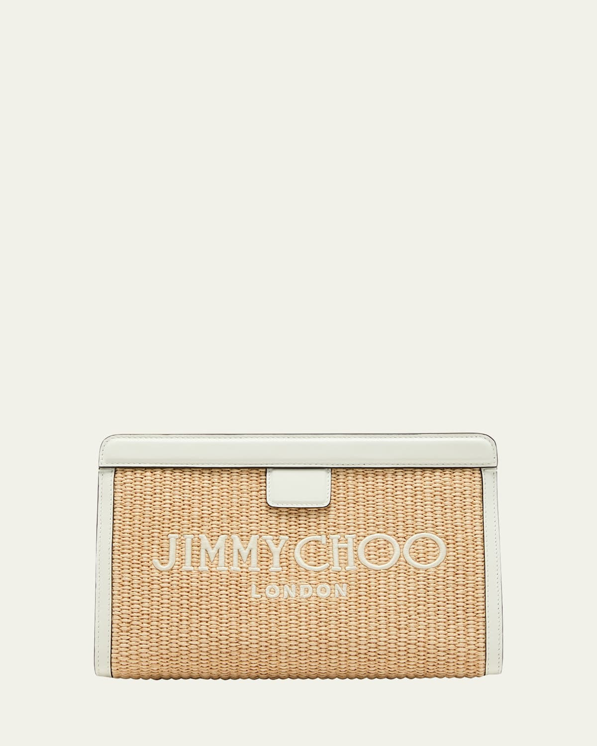 Avenue Logo Raffia Clutch Bag | Bergdorf Goodman