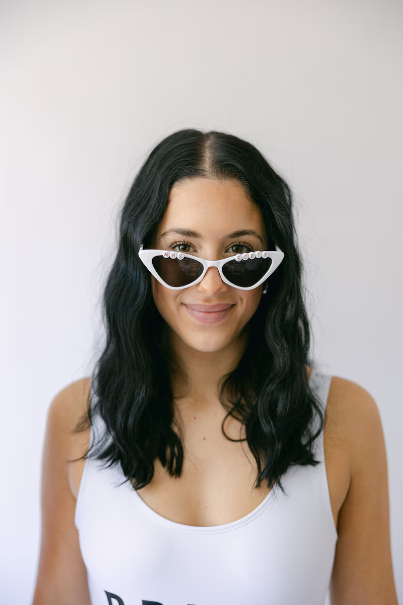 Custom Bride Sunglasses | Retro Cat Eye Sunglasses | Personalized Sunnies | Bridal Party Gifts | ... | Etsy (US)