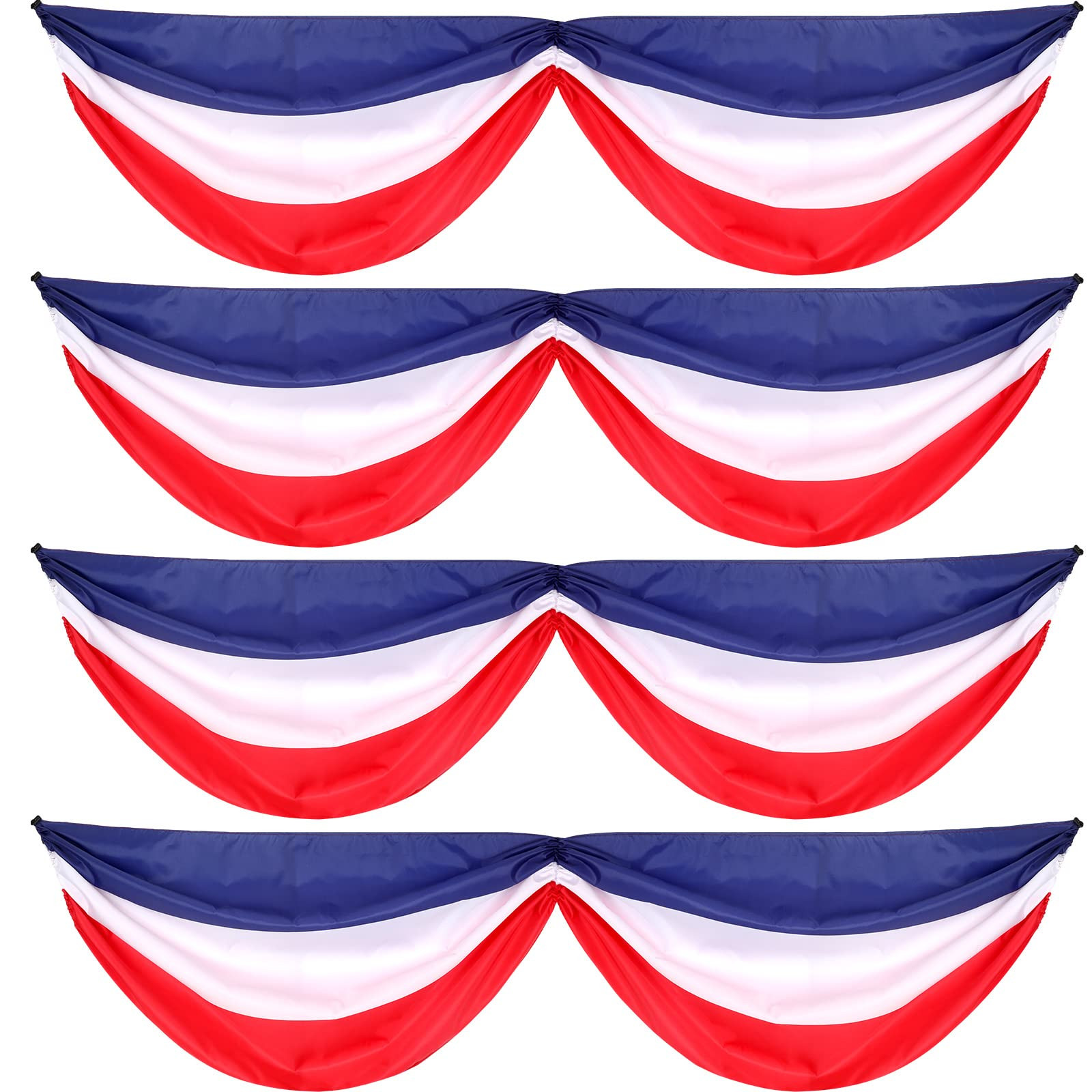 Newwiee 4 Pcs Patriotic Bunting Decorations 8.9 x 2.5 Feet 4th of July Hanging Banner Flag Americ... | Amazon (US)