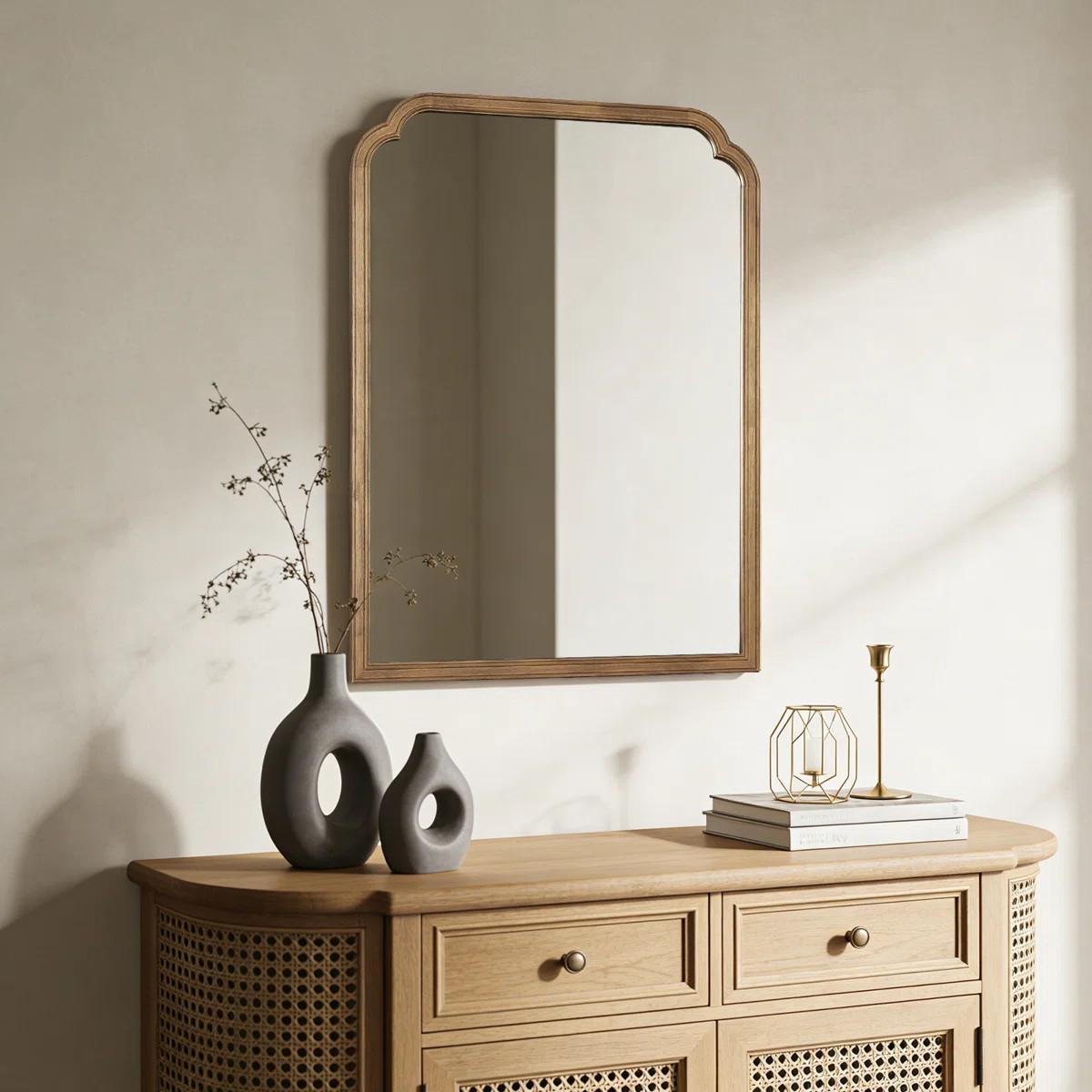 Ancalin Solid Wood Arched Wall Mirror | Wayfair North America