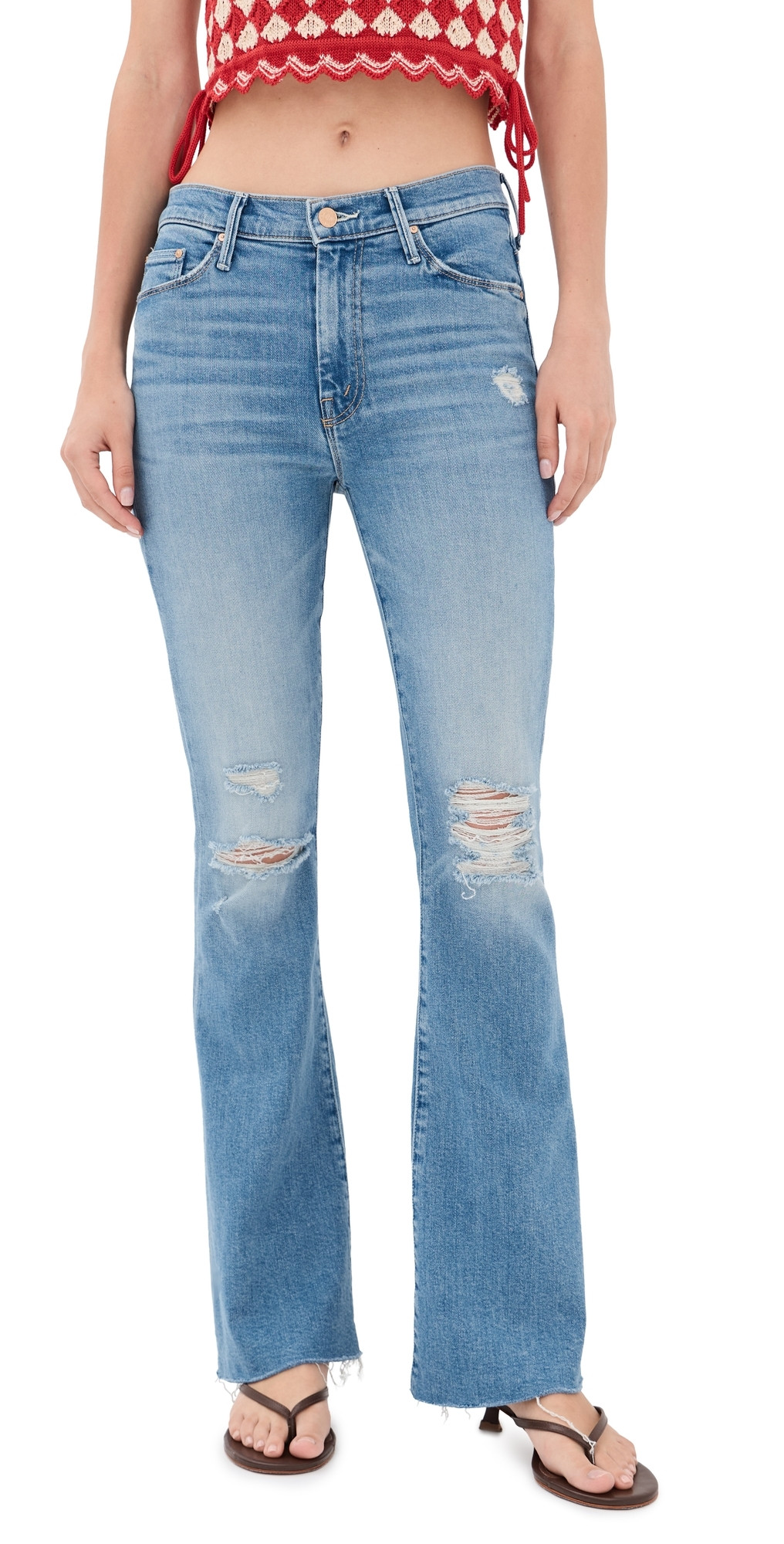 MOTHER The Weekender Fray Flare Jeans Chaos Is Calling 34 | Shopbop
