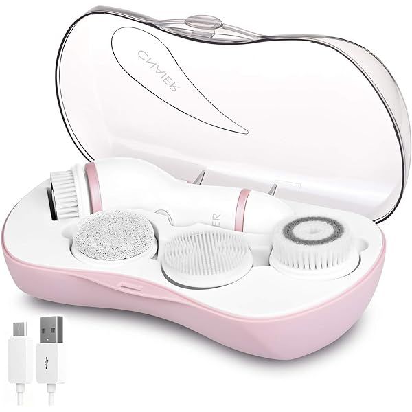 Water-Resistant Facial Cleansing Spin Brush Set with 4 Interchangeable Brush Heads - Complete Fac... | Amazon (US)
