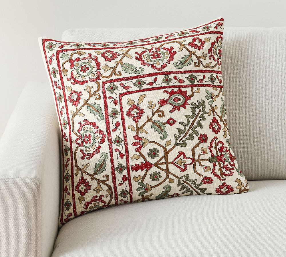 Demeter Embroidered Pillow | Pottery Barn (US)