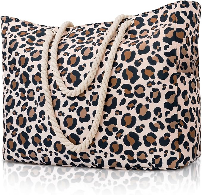 benpen Large Beach Bag for Women with Zip,Summer Beach Tote Bags with Pockets,Holiday Essentials ... | Amazon (UK)