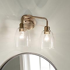 Kichler Meller 15 1/4" Wide Champagne Bronze 2-Light Bath Light | Lamps Plus