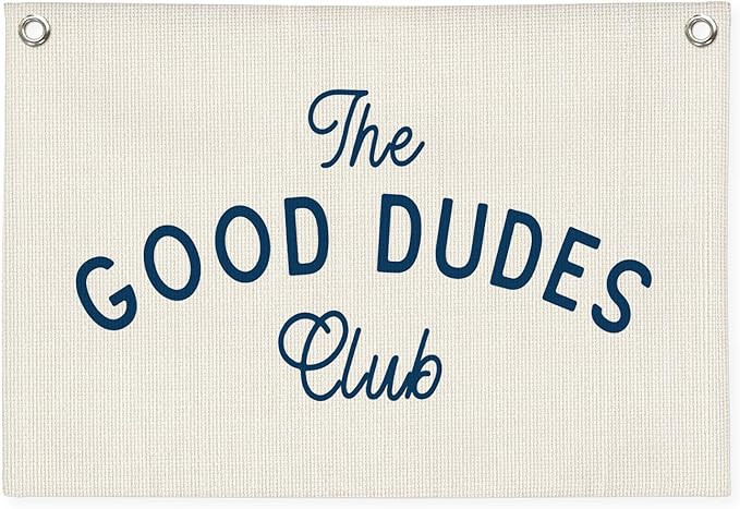 Playroom Wall Decor, The Good Dudes Club Linen Canvas Banner, Wall Hanging Banner Flag Decor for ... | Amazon (US)