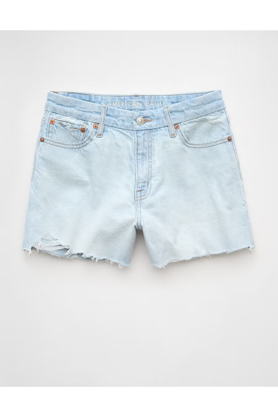 AE Strigid Curvy Super High-Waisted Relaxed Short Women's Iced Light Indigo 20 | American Eagle Outfitters (US & CA)