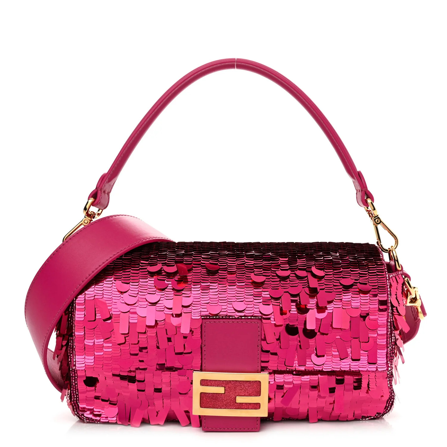 FENDI Sequin Paillettes Vitello Grace Sex and the City Baguette Ciclamino Pilar | FASHIONPHILE | FASHIONPHILE (US)