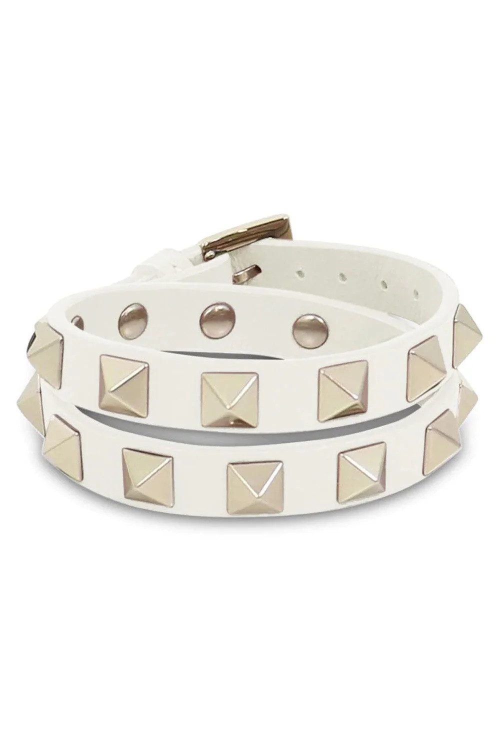 VALENTINO ROCKSTUD WRAP LEATHER CUFF LIGHT IVORY NEW SEASON PARLOUR X | ParlourX (Global)