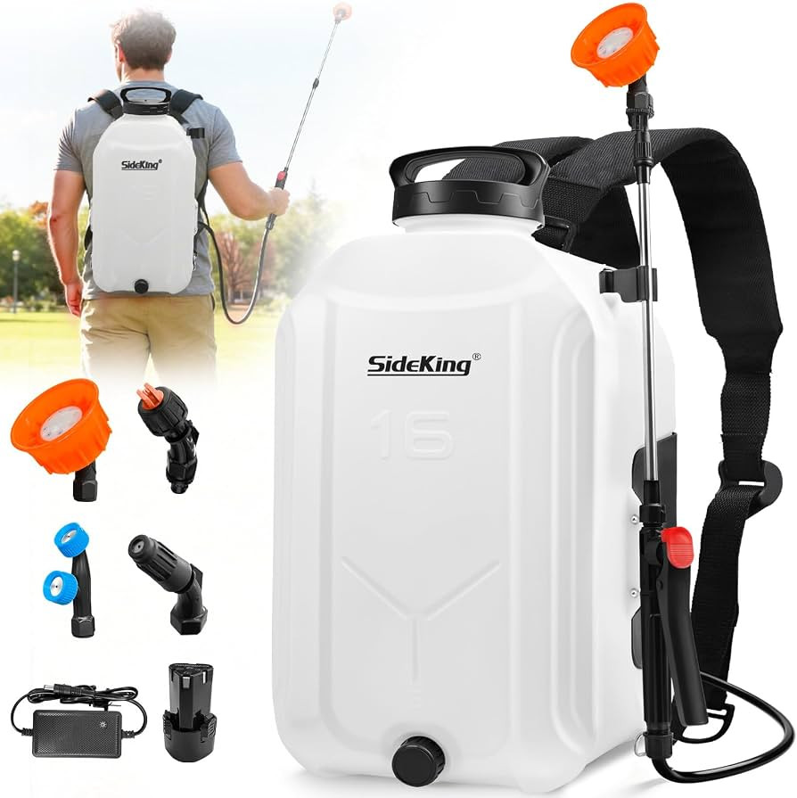 SideKing 4.2 Gallon Backpack Sprayer Battery Powered, 100 PSI Electric Garden Sprayer Compatible ... | Amazon (US)