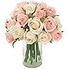 CEWOR 2 Packs Artificial Rose Flowers 12 Heads Silk Flowers Rose Bouquet for Home Bridal Wedding ... | Amazon (US)