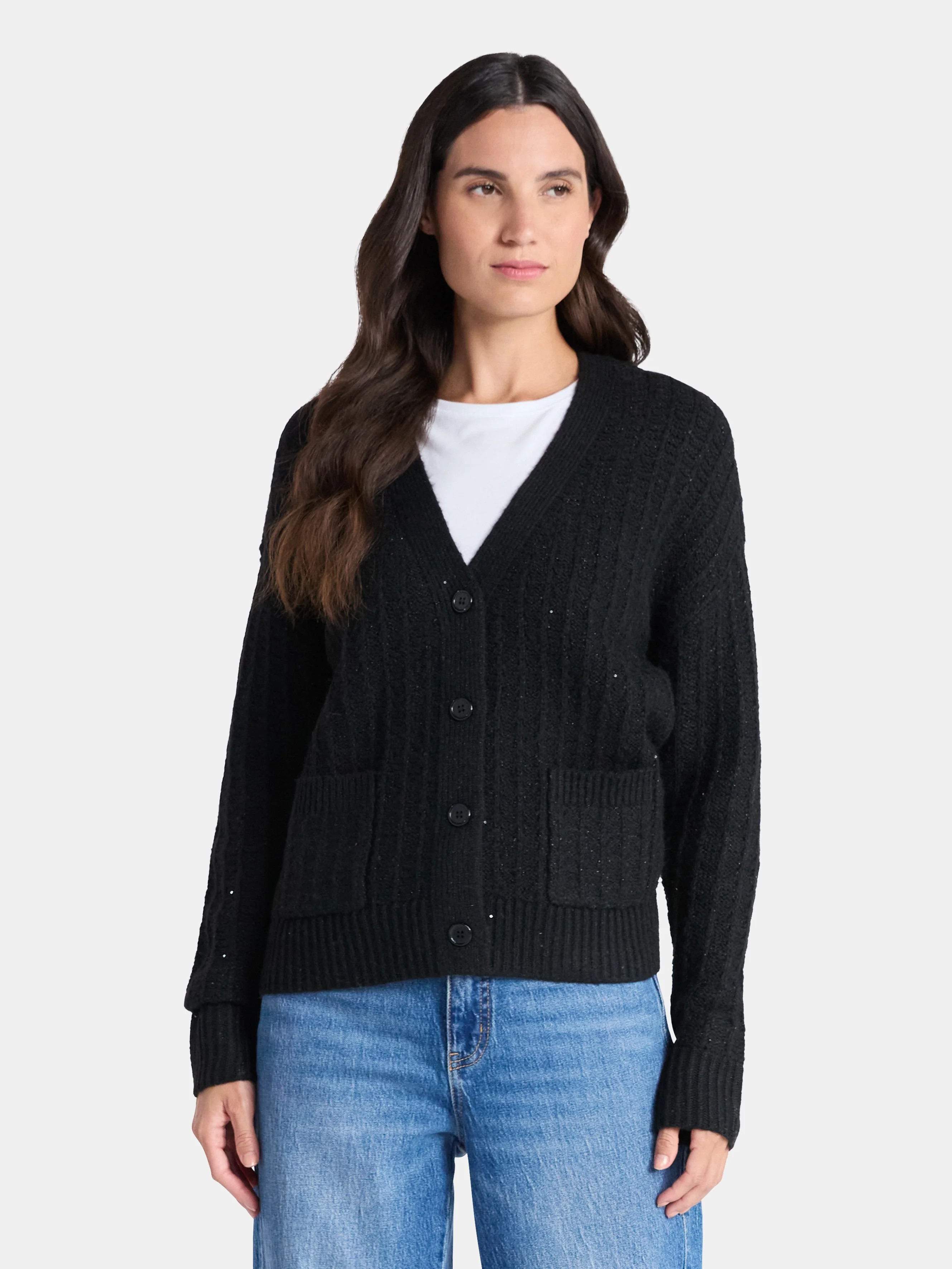 Time And Tru Women's Sequin Cardigan, Sizes XS-XXXL | Walmart (US)