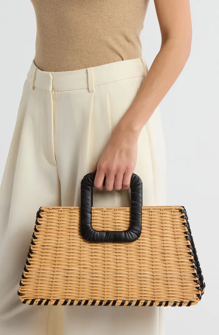 Wicker Whipstitched Top Handle Bag | Nordstrom Rack