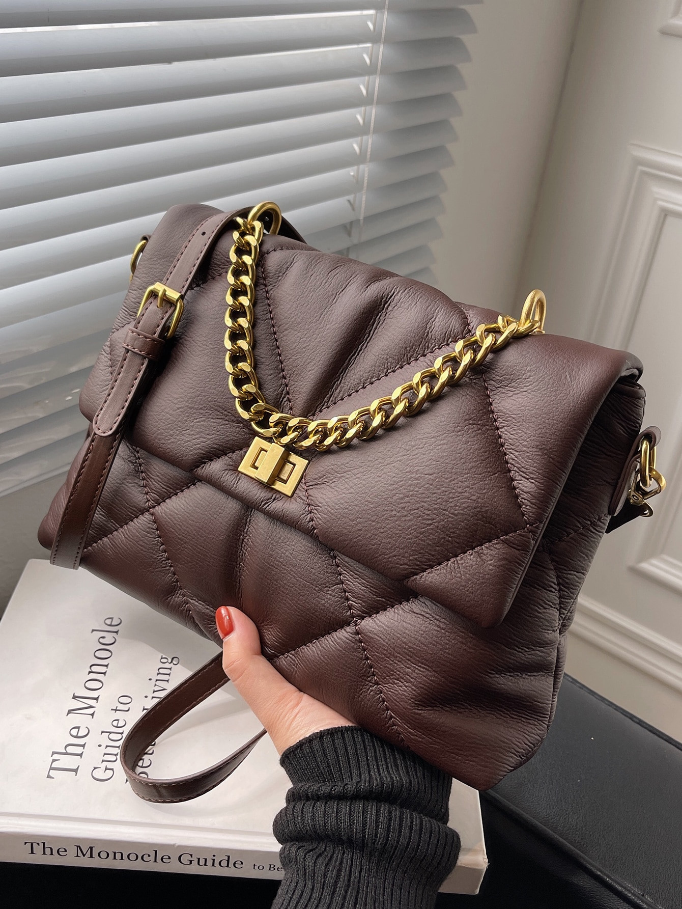 Waterproof,Lightweight,Business Casual Quilted Pattern Chain Square Bag For Teen Girls Women Coll... | SHEIN